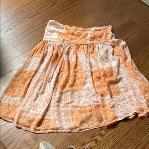 🌿Chic Orange Patterned Strapless Dress🌿